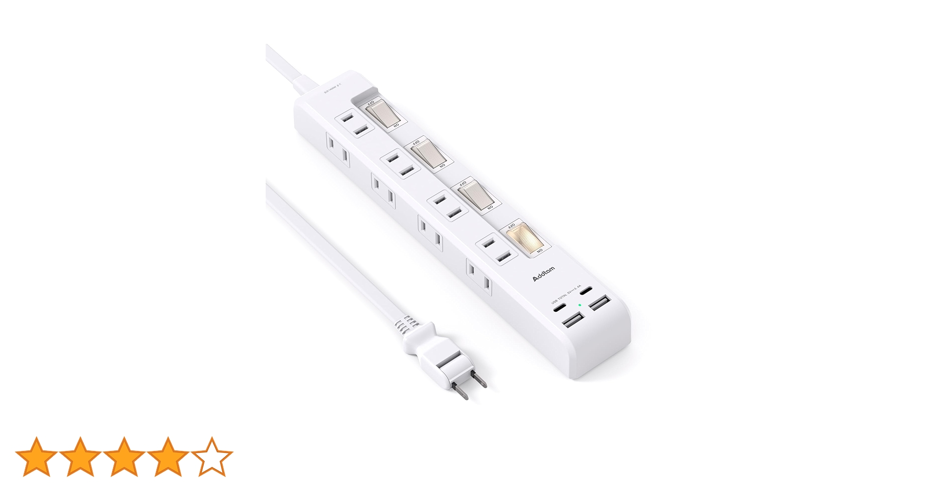 Amazon.co.jp: 延長コード 3m 電源タップ USB充電付電源タップ 8